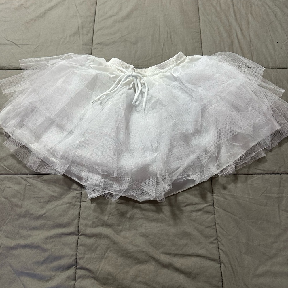 & Other Stories White Tulle Skater Skirt